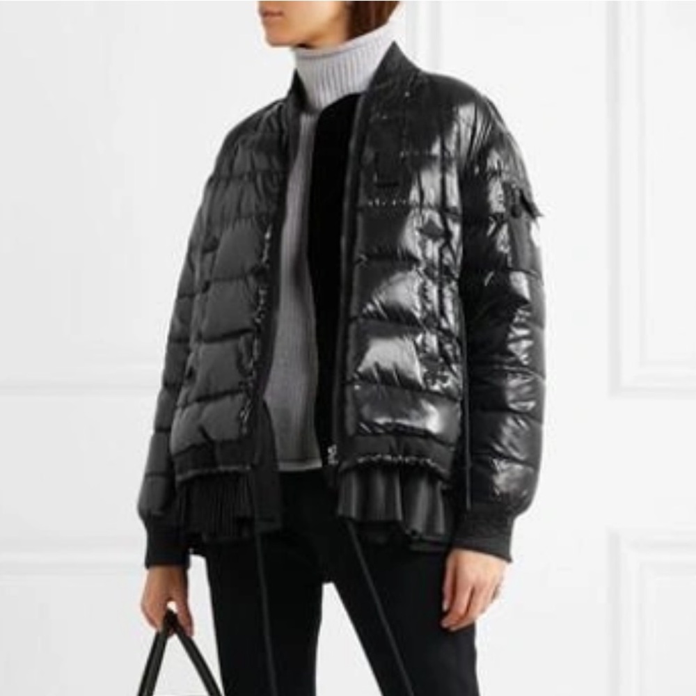 Moncler Lucie Jacket, Size 3, Black with Velvet Trim